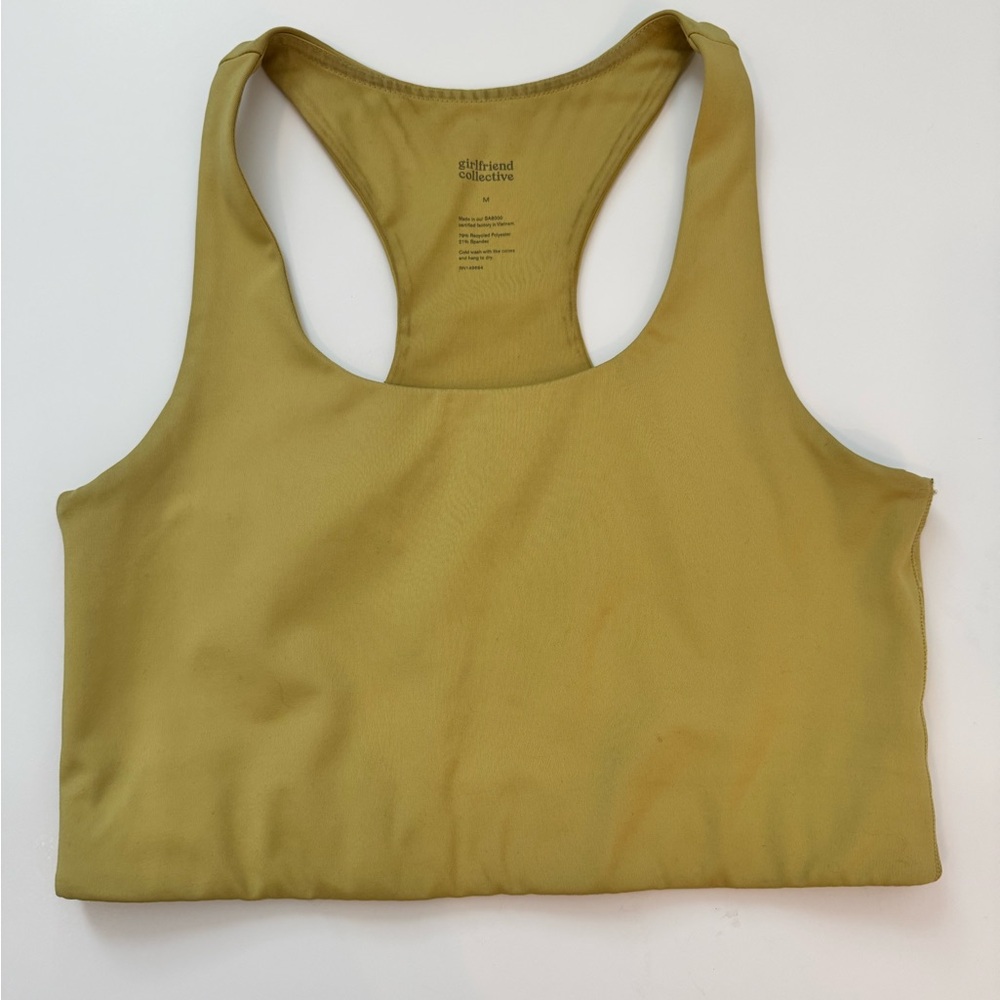 Girlfriend Collective Mustard Racerback Sports Bra